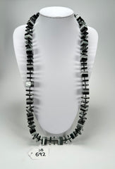 Jackie Brazil "Bar Code" Black & White Liquorice Squares 110cm Resin Necklace ( N2200 )