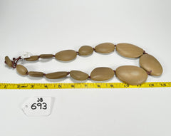 Jackie Brazil "Brown Matte" Long Flat Riverstones 65cm Necklace ( N3700 )