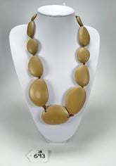 Jackie Brazil "Brown Matte" Long Flat Riverstones 65cm Necklace ( N3700 )