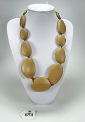 Jackie Brazil "Brown Matte" Long Flat Riverstones 65cm Necklace ( N3700 )
