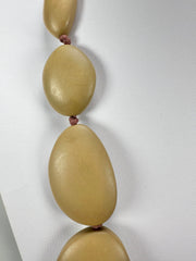 Jackie Brazil "Brown Matte" Long Flat Riverstones 65cm Necklace ( N3700 )