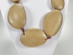 Jackie Brazil "Brown Matte" Long Flat Riverstones 65cm Necklace ( N3700 )