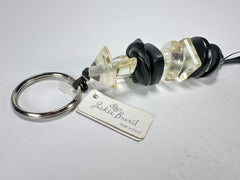 Jackie Brazil "Black & Crystal" Mix Beads Resin Keyring ( K0179 )