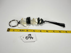 Jackie Brazil "Black & Crystal" Mix Beads Resin Keyring ( K0179 )