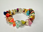 Jackie Brazil "Orient Express" 1 Strand Small Mix Colours Beads on Elastic Resin Bracelet ( B3547 )