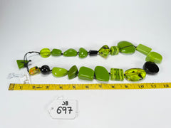Jackie Brazil "Indiana" Light Green Multi-Bead Medium Resin 70cm Necklace ( N0033 )