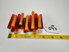 Jackie Brazil "Pipas" Thin Mix Tortoise & Prada Cylinders Resin Bracelet ( B2198 )