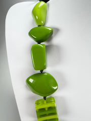 Jackie Brazil "Indiana" Light Green Multi-Bead Medium Resin 70cm Necklace ( N0033 )