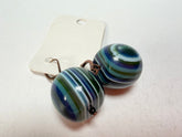 Jackie Brazil "Cat Eyes" Liquorice Balls Blue Mix Short Resin Earrings ( E0960 )