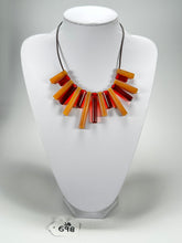 Jackie Brazil "Pipas" Thin Mix Tortoise & Prada Cylinders Necklace on Cord ( N2196 )