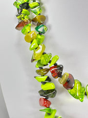 Jackie Brazil "Orient Express" 1 Strand Small Light Green Mix Bead Long 110cm Necklace ( N3571 )