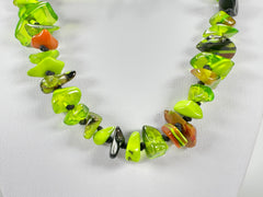 Jackie Brazil "Orient Express" 1 Strand Small Light Green Mix Bead Long 110cm Necklace ( N3571 )