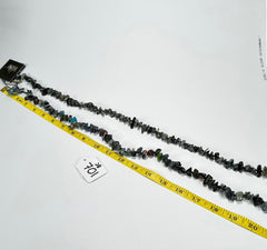 Jackie Brazil "Orient Express" 1 Strand Small Grey Mix Bead Long 110cm Necklace ( N3571 )