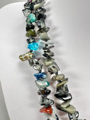 Jackie Brazil "Orient Express" 1 Strand Small Grey Mix Bead Long 110cm Necklace ( N3571 )