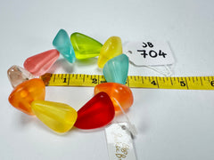 Jackie Brazil "Diamonds" Transparent Summer Frost Flintstone Bone Bracelet ( B0211 )