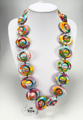 Jackie Brazil "Saturn" Kandinsky Disc & Ball Long 75cm Necklace ( N0052 )