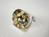 Jackie Brazil "Stomp" Large Round Seaweed Resin Ring ( R0360 ) Size UK Q / US 8