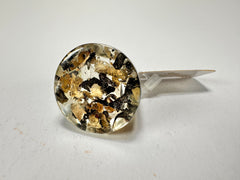 Jackie Brazil "Stomp" Large Round Seaweed Resin Ring ( R0360 ) Size UK Q / US 8