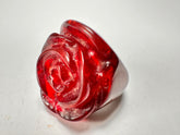Jackie Brazil "Rose" Red Gloss Resin Rose Ring ( R0585 ) Size UK N / US 7