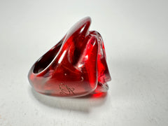 Jackie Brazil "Rose" Red Gloss Resin Rose Ring ( R0585 ) Size UK N / US 7