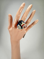 Jackie Brazil "Algeria" Liquorice Allsorts Tropicalia Mix Resin Ring ( R2884 ) UK Q / USA 8
