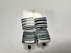 Jackie Brazil "Black & White" Liquorice All Sorts Stud & Cube Resin Earrings ( E0080 )