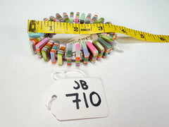 Jackie Brazil "Patricia" Liquorice Squares & Beads Spring Colour Resin Bracelet ( B0192 )