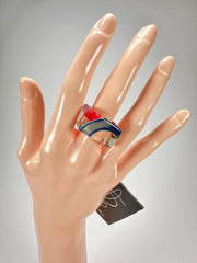 Jackie Brazil "Past Present Urca" Cascade Square Resin Ring ( R3256 ) Size UK P/ US 7.5