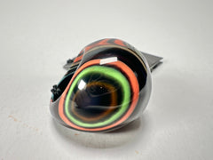 Jackie Brazil "Berlin" Swirls Black Large Round Resin Ring ( R3195 ) Size UK P / USA 7.5