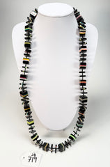 Jackie Brazil "Bar Code" Black & Liquorice Mix Squares 110cm Resin Necklace ( N2200 )