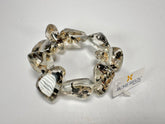 Jackie Brazil "Diamonds" Seaweed Flintstone Bone Bracelet ( B0211 )