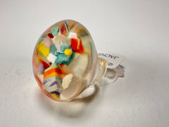 Jackie Brazil "Cascade" Large Round Domed Resin Ring ( R2929 ) Size UK Q / US 8