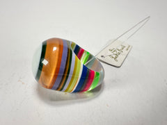 Jackie Brazil "Cat Eye" Liquorice Spring Mix Large Domed Resin Ring ( R1159 ) UK Q / USA 8