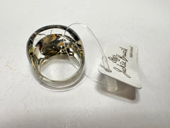 Jackie Brazil "Cache" Fat Oval Seaweed Resin Ring ( R0133 ) Size UK R / USA 8.5