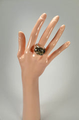 Jackie Brazil "Cache" Fat Oval Seaweed Resin Ring ( R0133 ) Size UK R / USA 8.5