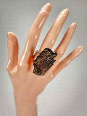 Jackie Brazil "Smoked Crystal" Charcoal Resin Ring ( R0001 ) UK R / USA 8.5