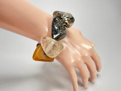 Jackie Brazil "Diamonds" Seasons Mix Flintstone Bone Bracelet ( B0211 )