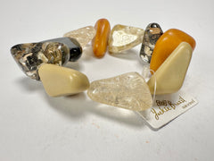 Jackie Brazil "Diamonds" Seasons Mix Flintstone Bone Bracelet ( B0211 )