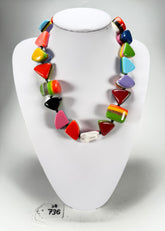 Jackie Brazil "Natural" Pop Art Large Stones 55cm Resin Necklace ( N0378 )