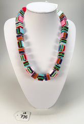 Jackie Brazil "POP" Liquorice Party Mix Small Cubes 65cm Necklace ( N0046 )