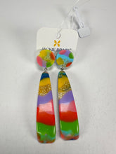 Jackie Brazil "Mel" Kandinsky Stud & Leaf On Pin Resin Earrings ( E4500 )