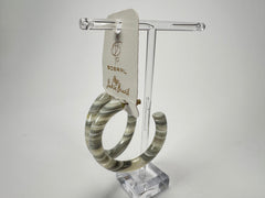 Jackie Brazil "Hoops" Liquorice Spring Cream Mix Resin Earrings ( E2215 )