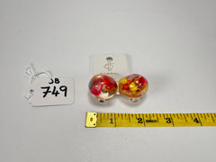 Jackie Brazil "Moda" Cascade Abstract Clip On Resin Earrings ( E2962 )