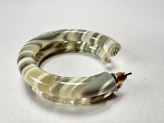 Jackie Brazil "Hoops" Liquorice Spring Cream Mix Resin Earrings ( E2215 )