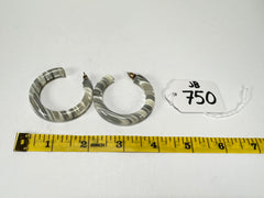 Jackie Brazil "Hoops" Liquorice Spring Cream Mix Resin Earrings ( E2215 )