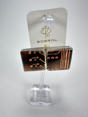 Jackie Brazil "Dale" Flash Digital Square Clip On Resin Earrings ( E3217 )