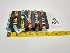 Jackie Brazil "Clarissa" Black & Cascade Thin Rectangles Elasticated Bracelet ( B2335 )