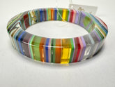 Jackie Brazil "Cat Eye" Liquorice Allsorts with Cat Eye Spring Mix 1.3cm Resin Bangle ( B1034 )