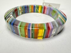 Jackie Brazil "Cat Eye" Liquorice Allsorts with Cat Eye Spring Mix 1.3cm Resin Bangle ( B1034 )
