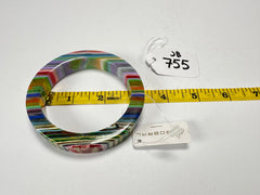 Jackie Brazil "Cat Eye" Liquorice Allsorts with Cat Eye Spring Mix 1.3cm Resin Bangle ( B1034 )